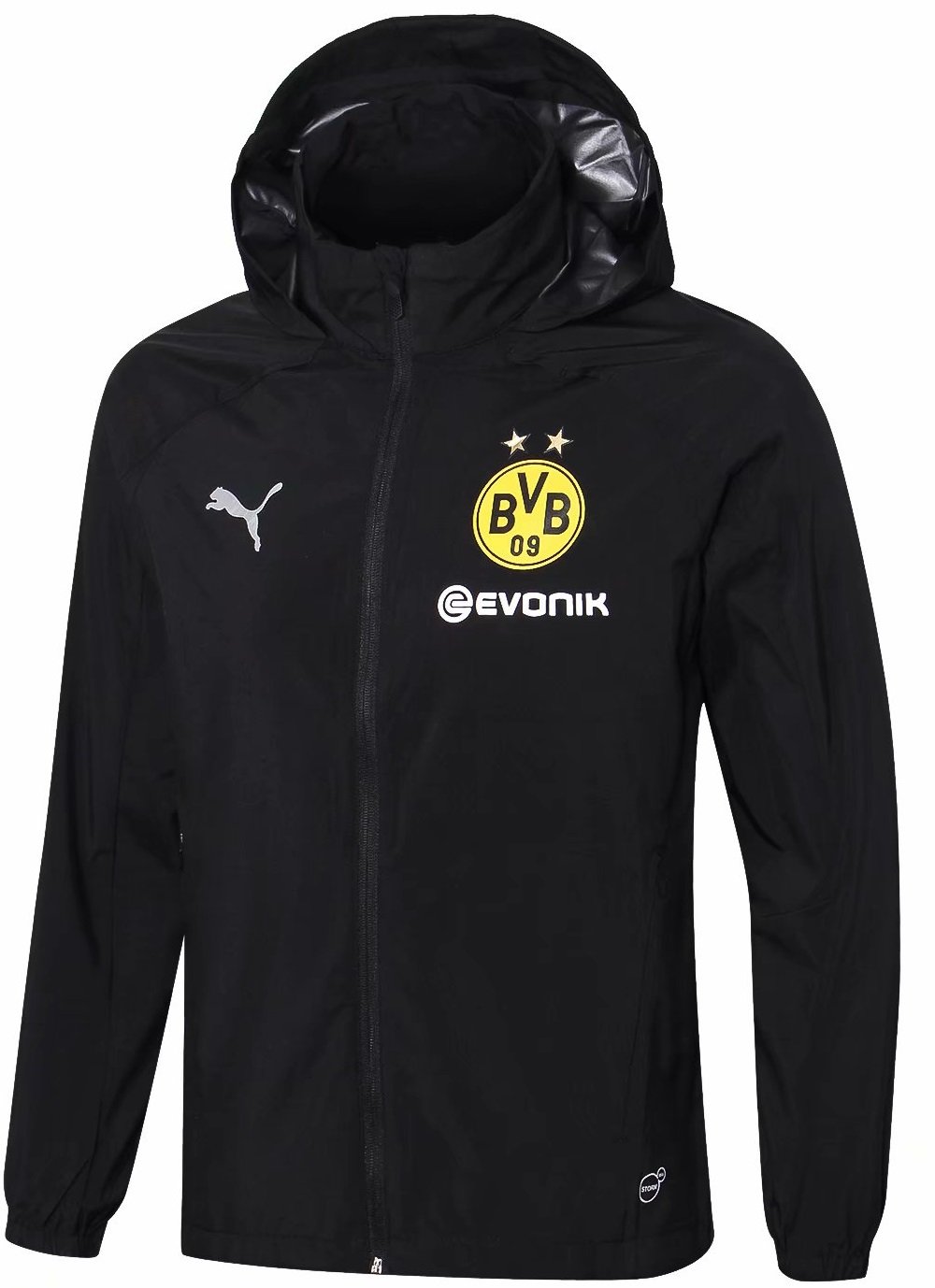 Jaqueta corta vento oficial Puma Borussia Dortmund 2018 2019 preta